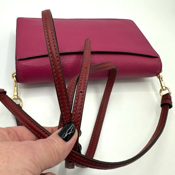💰SALE💰 NWOT Coach Horse & Carriage Anna Fold-Over Clutch Crossbody + Charm - Picture 13 of 16
